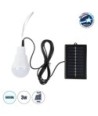 GLOBOSTAR® SOLARLAMP 71502 Λάμπα A60 LED 3W 150lm 260° DC 5V με Φωτοβολταϊκό Panel 5V 0.2W & Επαναφορτιζόμενη Μπαταρία Li-ion 3.2V 600mAh IP20 Ψυχρό Λευκό 6000K - Μ6 x Π6 x Υ10cm - 2 Χρόνια Εγγύηση